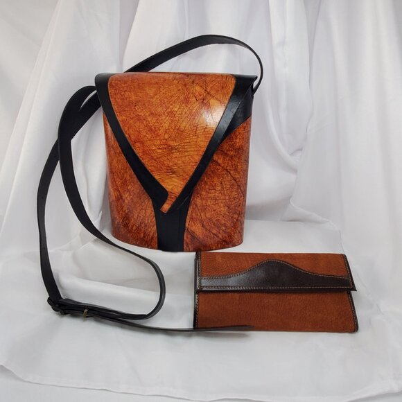 Dei Grandi Argentina Leather Crossbody Bag & Matching Wallet Set Artisan Made - Picture 2 of 14